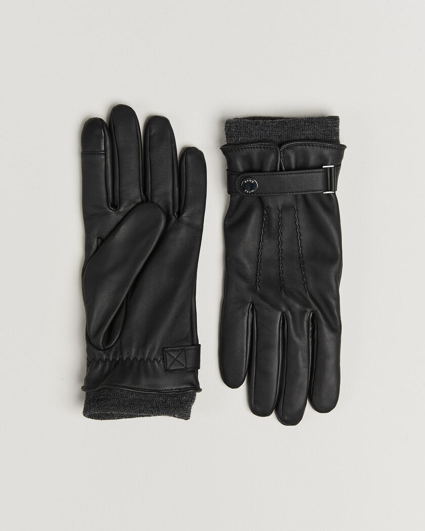 BOSS BLACK Hyden Leather Glove Black – Schwarz