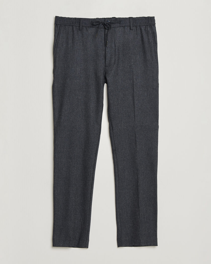 BOSS BLACK Kane Brushed Drawstring Trousers Dark Blue – Blau