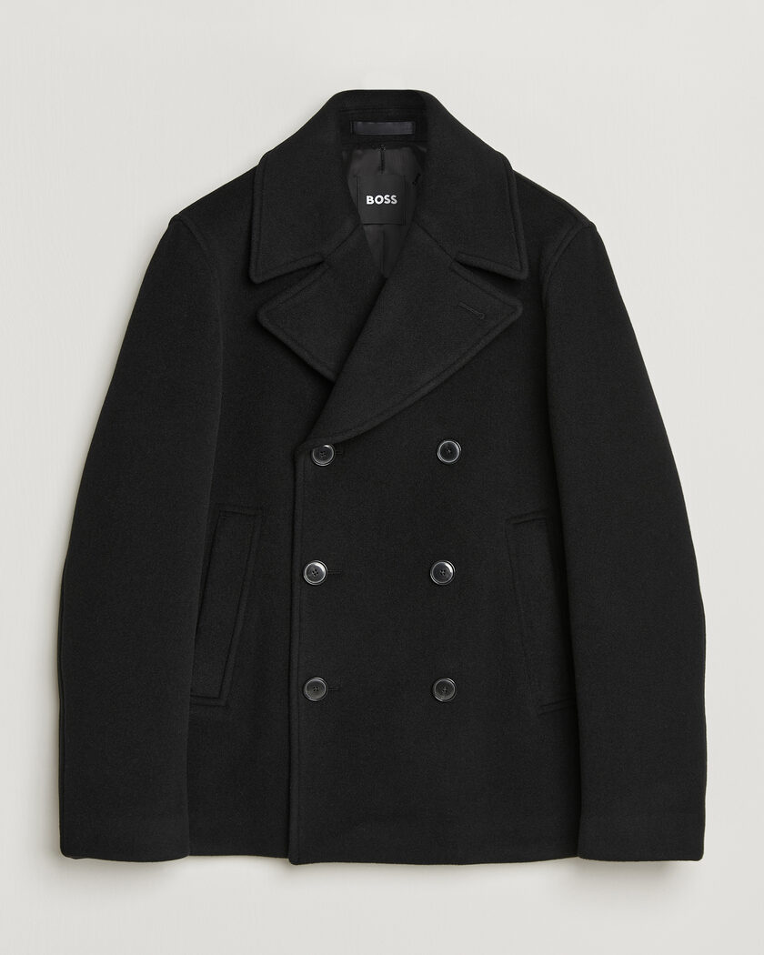 BOSS BLACK Hyde Wool Peacoat Black – Schwarz