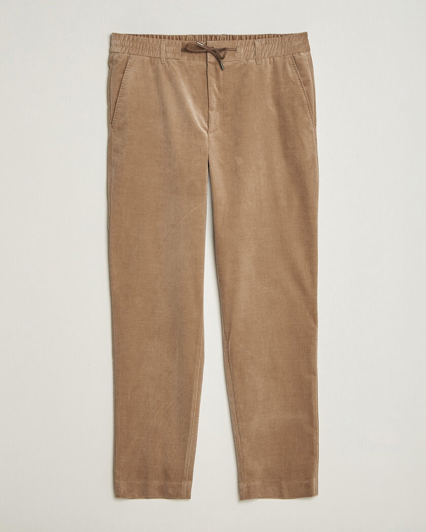 BOSS BLACK Perin Corduroy Drawstring Trousers Open Brown – Braun