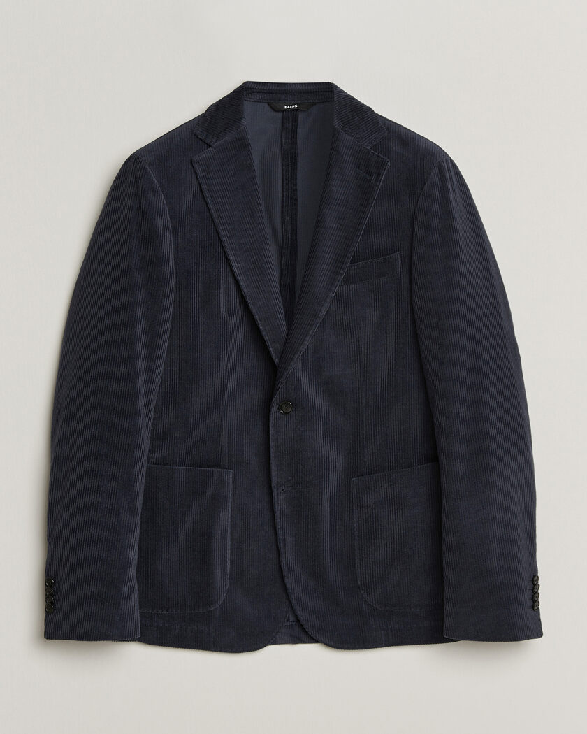 BOSS BLACK Hanry Corduroy Suit Blazer Open Blue – Blau