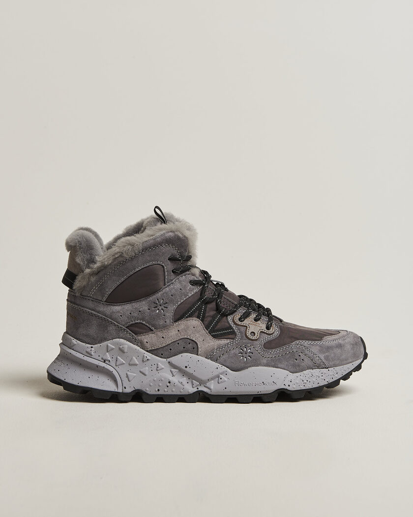 Flower Mountain Yamano 3 Mid Suede/Sherling Sneaker Grey – Grau