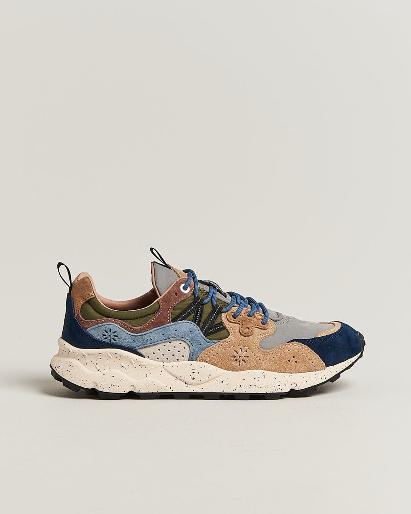 Flower Mountain Yamano 3 Suede/Nylon Sneaker Navy/Light Brown – Blau