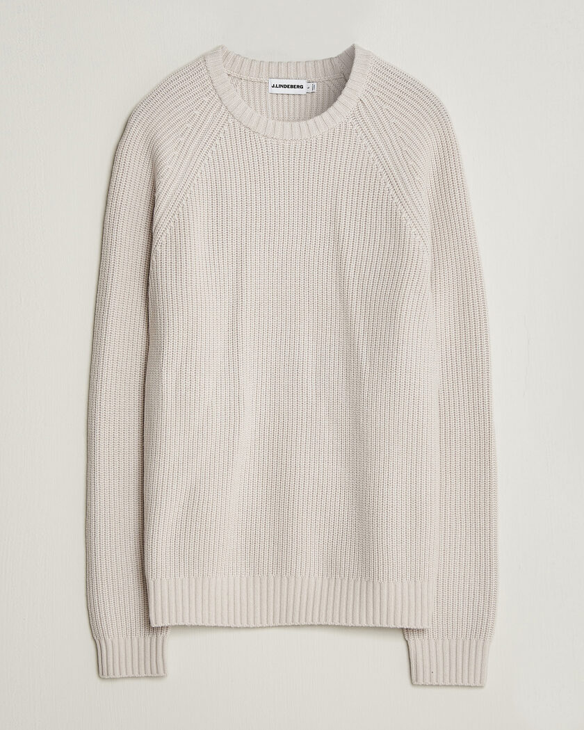 J.Lindeberg Hallow Wool Blend Knitted Sweater Moonbeam – Beige