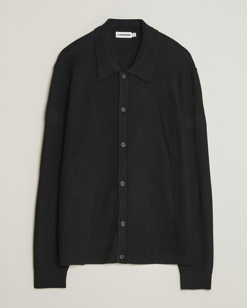 J.Lindeberg Willem Knitted Cardigan Black – Schwarz