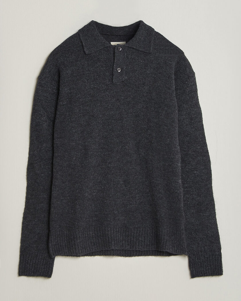 Forét Alpine Polo Knit Dark Grey Melange – Grau