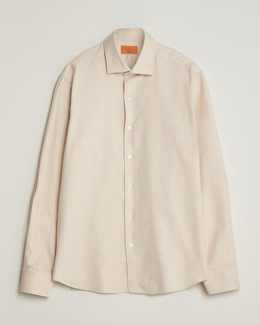 Grigio Washed Flannel Shirt Off White – Weiß
