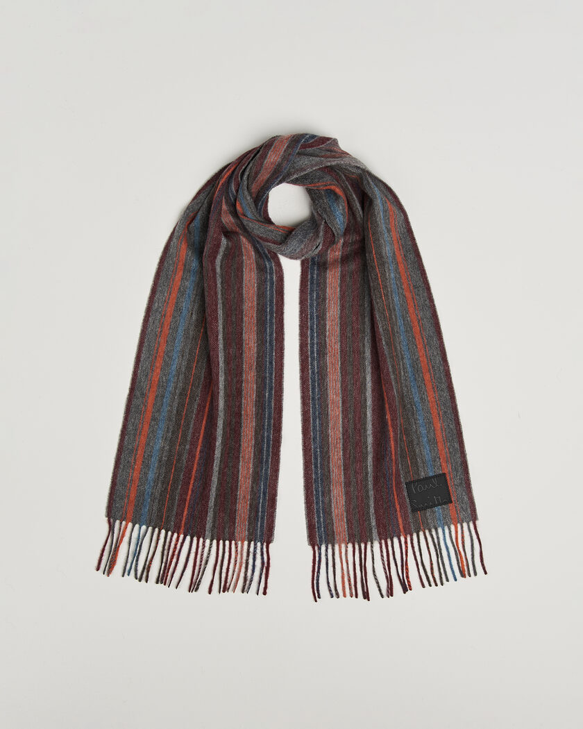Paul Smith Lambswool Striped Scarf Red – Mehrfarbig