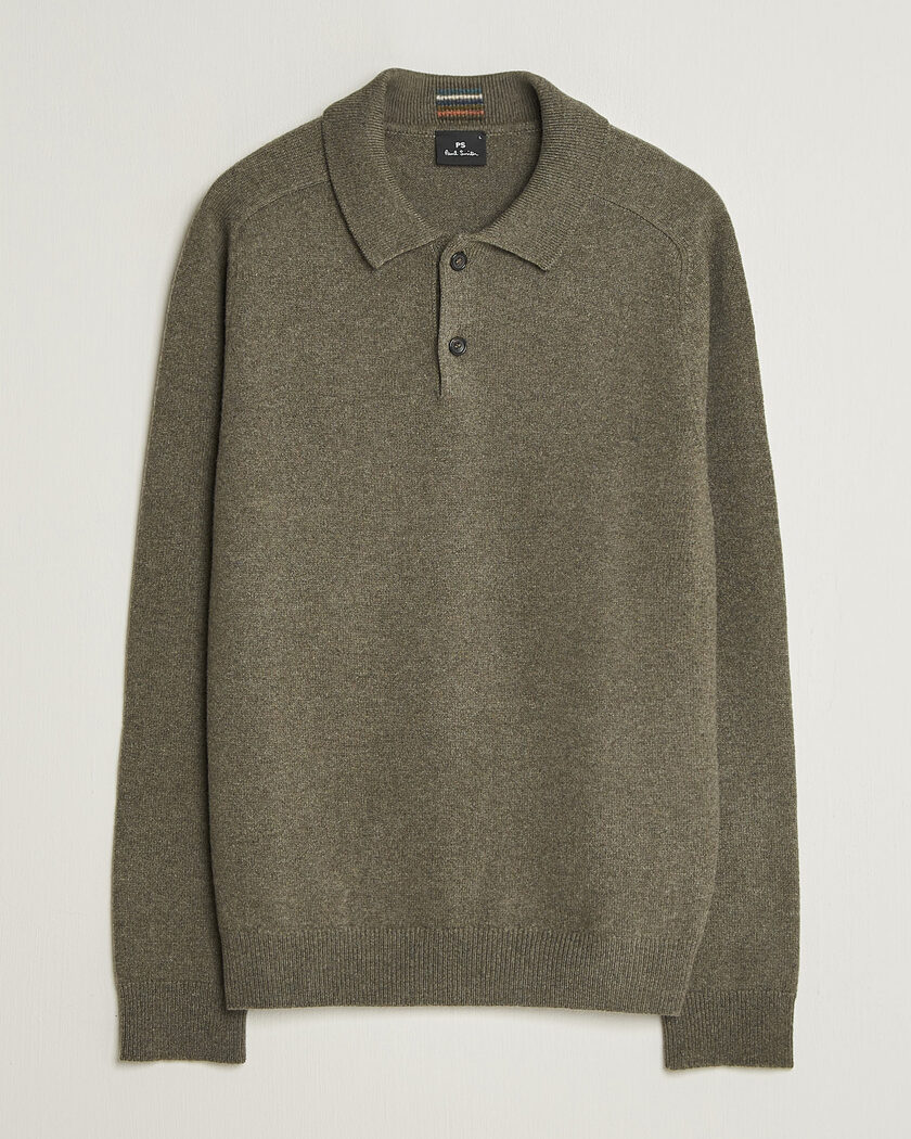 PS Paul Smith Wool Knitted Polo Green – Grün