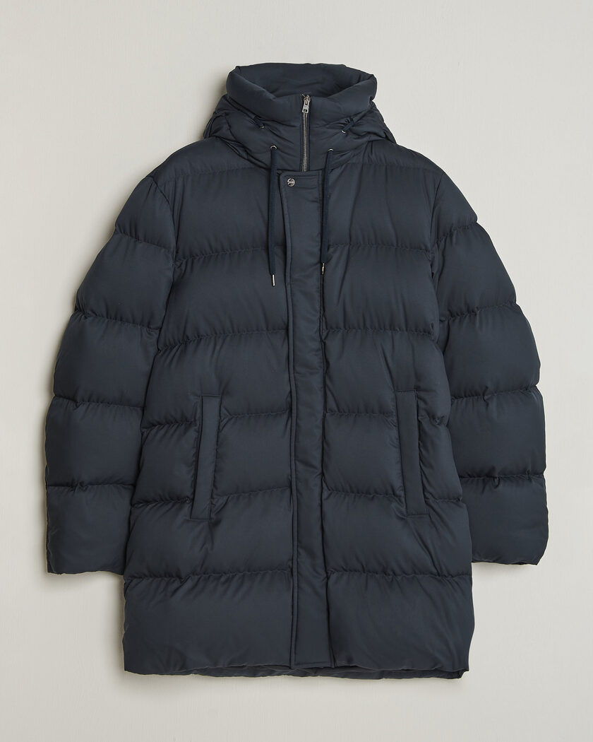 Herno Faux Fur Down Parka Navy – Blau