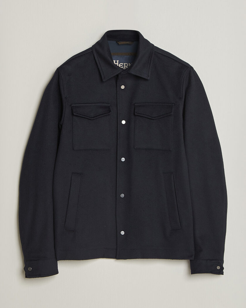 Herno Cashmere Overshirt Navy – Blau