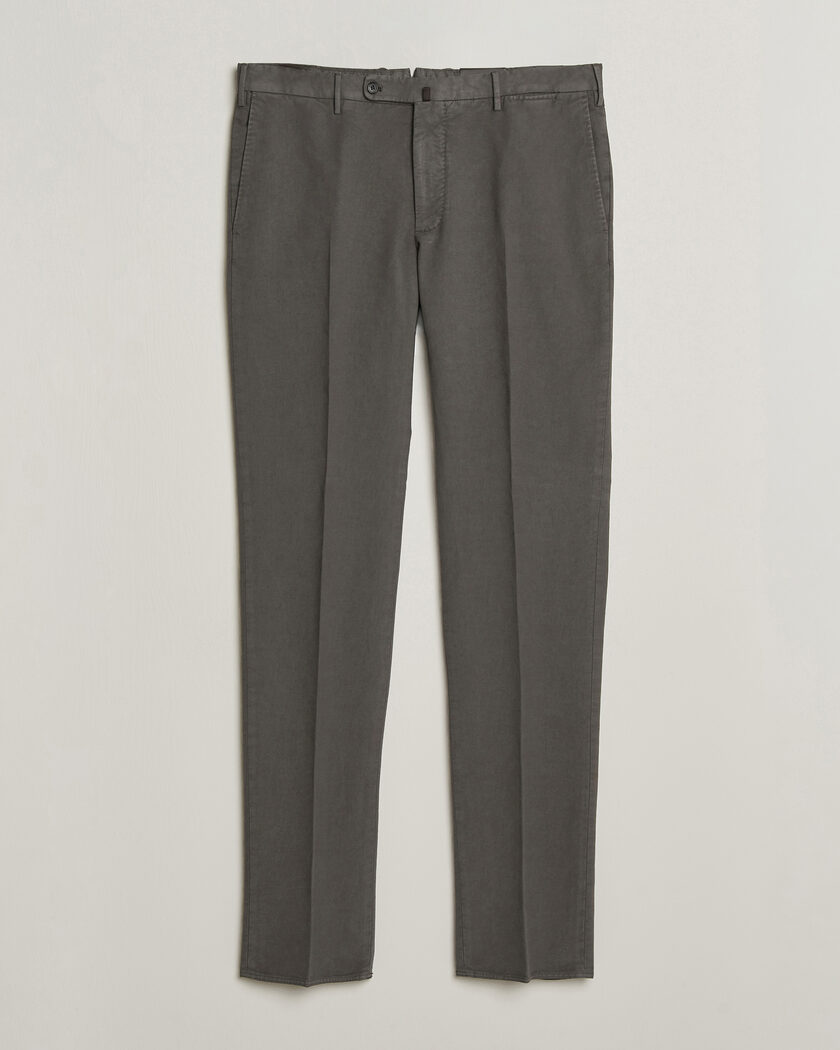 Incotex Regular Fit Soft Cotton Stretch Chinos Dark Grey – Grau