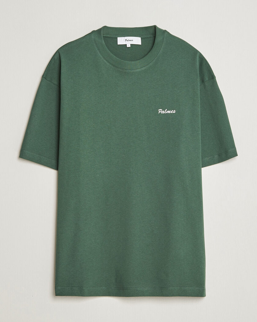 Palmes Logo T-Shirt Dark Green – Grün