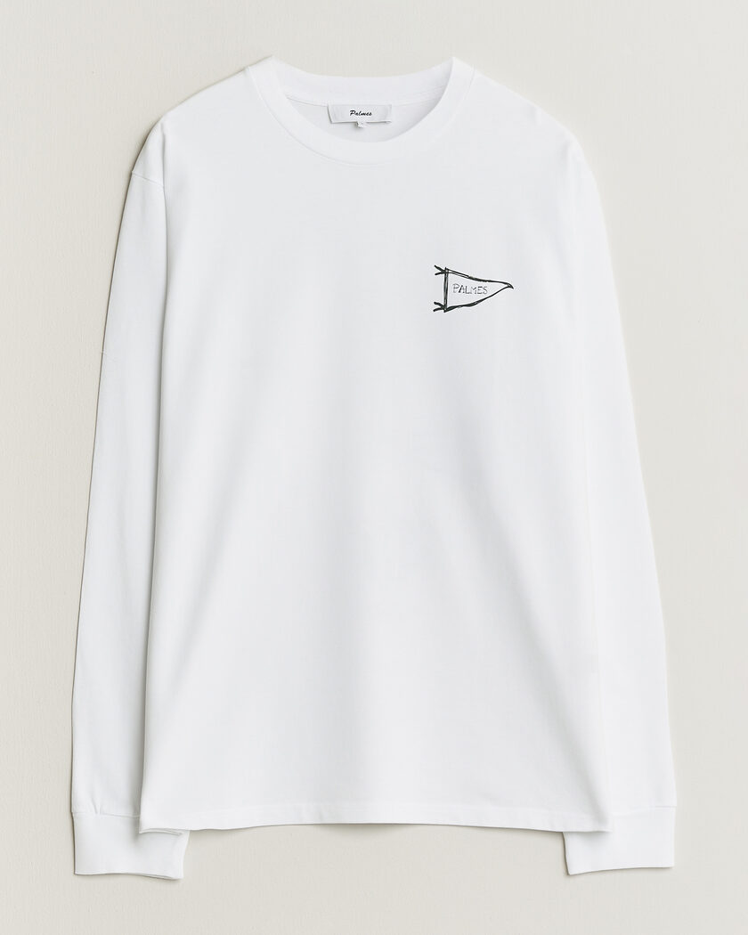 Palmes Pennant Long Sleeve T-Shirt White – Weiß