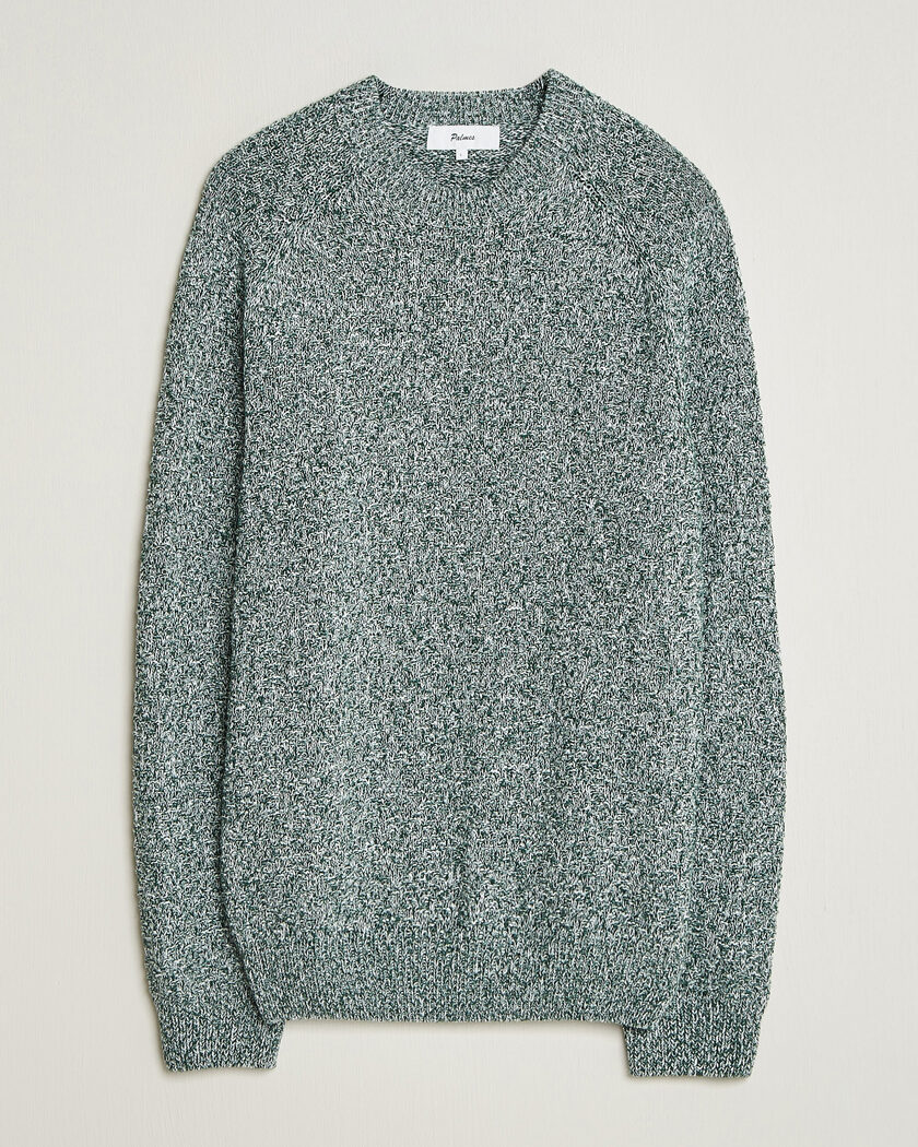 Palmes Knitted Crew Neck Sweater Green Melange – Grün
