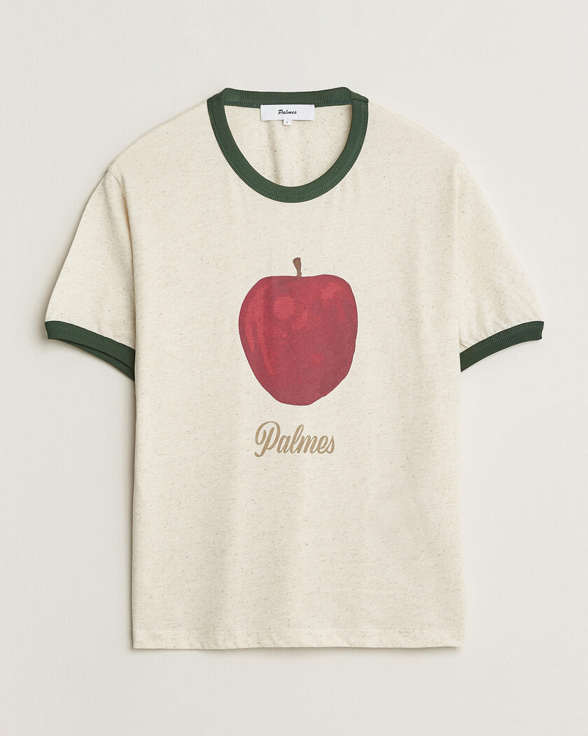 Palmes Apple Ringer T-Shirt Broken White – Weiß