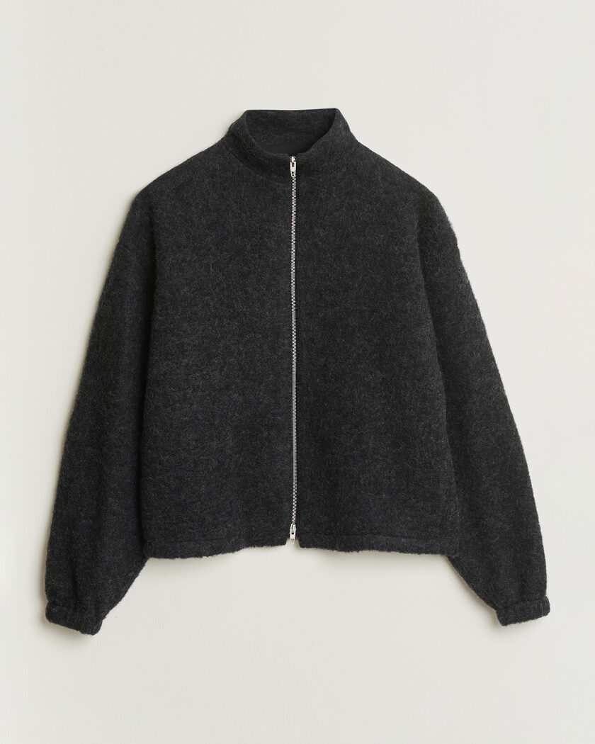 Jil Sander Full Zip Fleece Jacket Charcoal – Grau