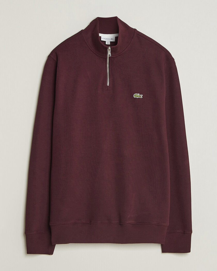 Lacoste Rib Interlock Half Zip Oxalis – Braun