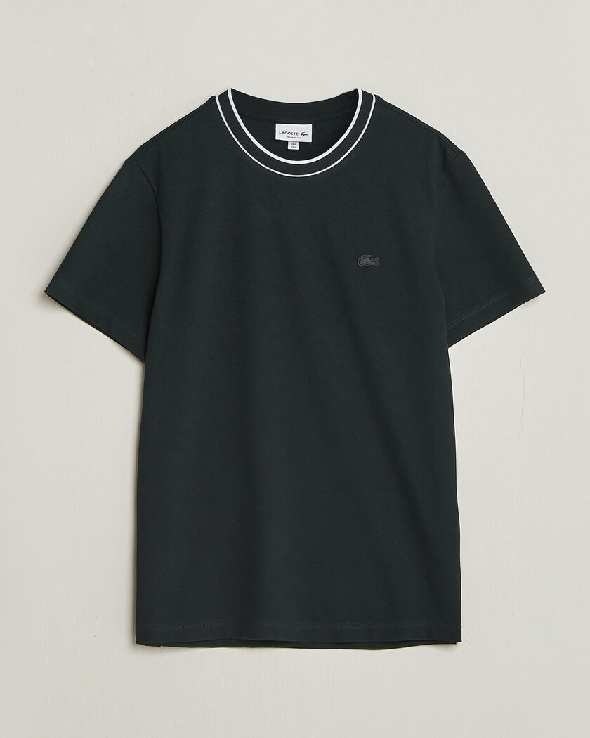 Lacoste Contrast Rib Piqué T-Shirt Dark Varech – Grün