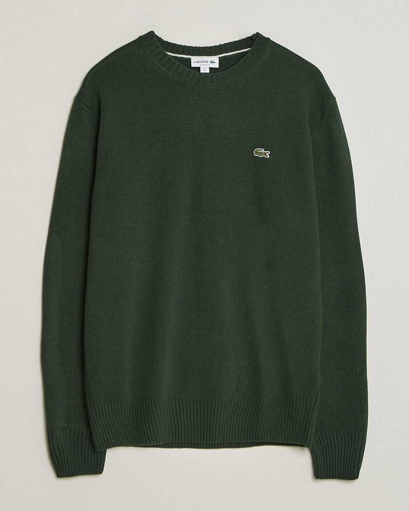 Lacoste Carded Wool Crew Neck Sinople – Grün