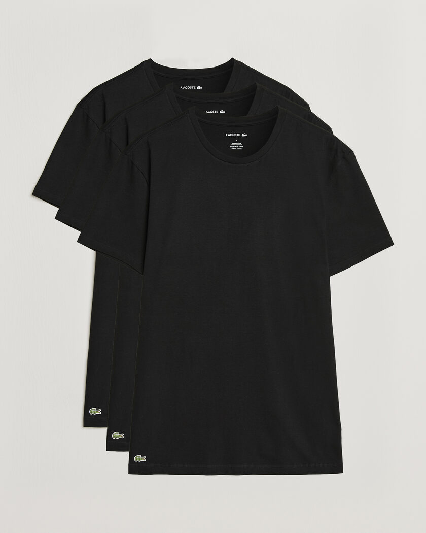 Lacoste 3-Pack Crew Neck T-Shirt Black – Schwarz
