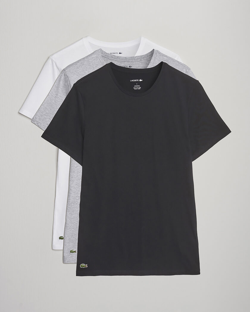 Lacoste 3-Pack Crew Neck T-Shirt White/Grey/Black – Mehrfarbig