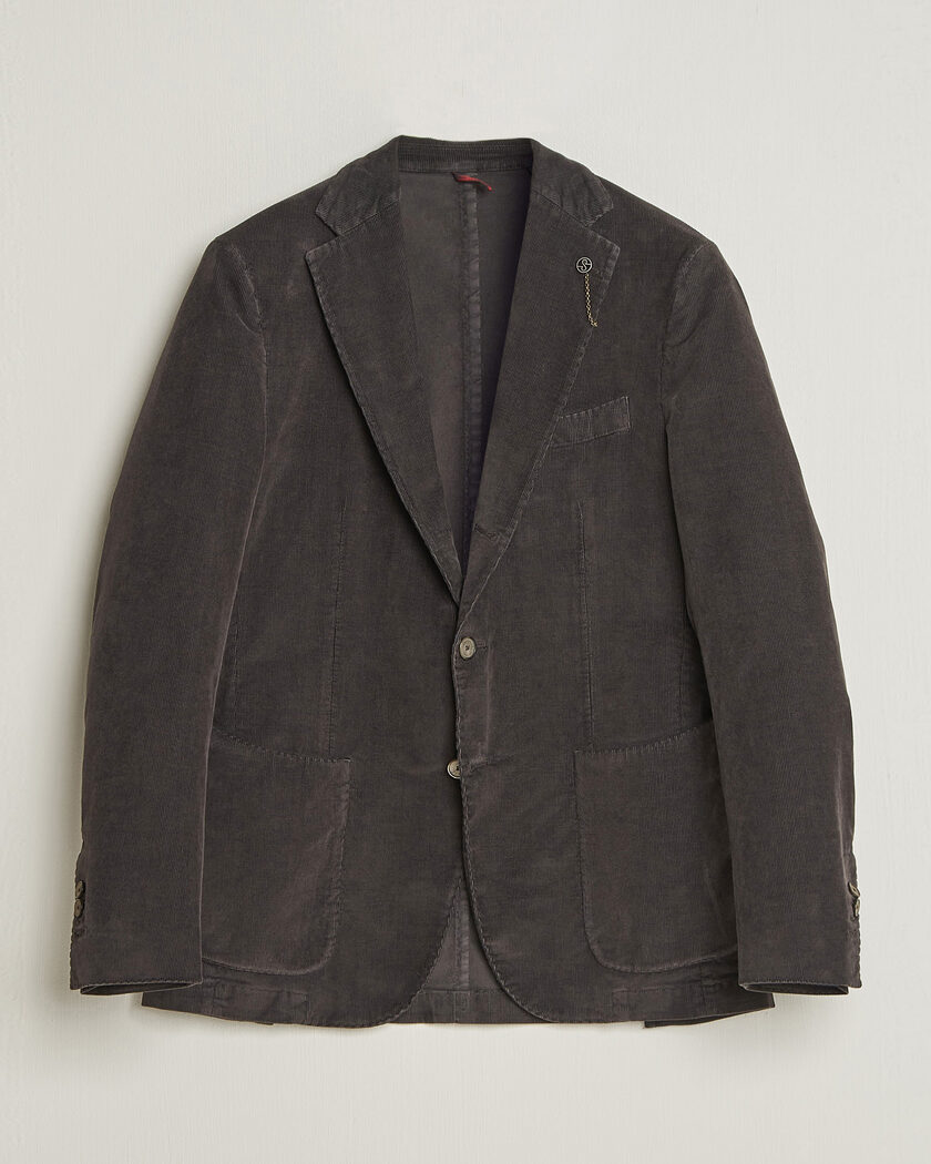 Santaniello Corduroy Patch Pocket Blazer Dark Grey – Grau