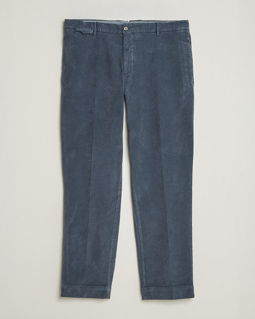Santaniello Corduroy Trousers Iron Blue – Blau