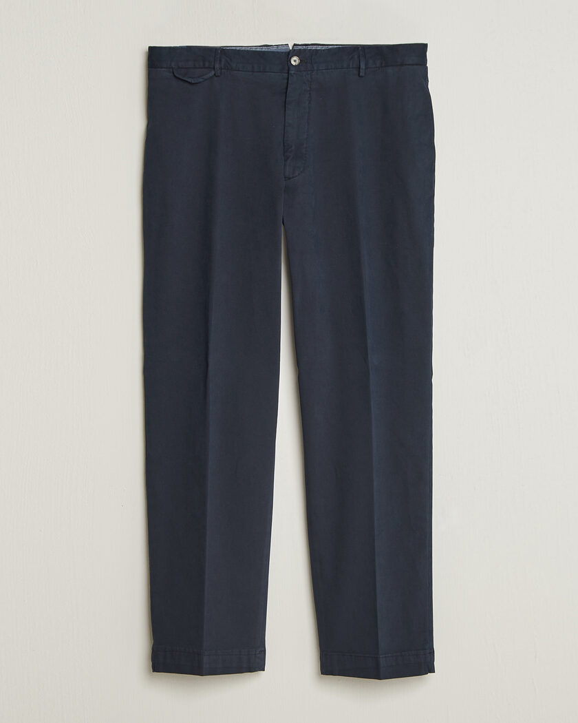 Santaniello Washed Cotton Trousers Navy – Blau