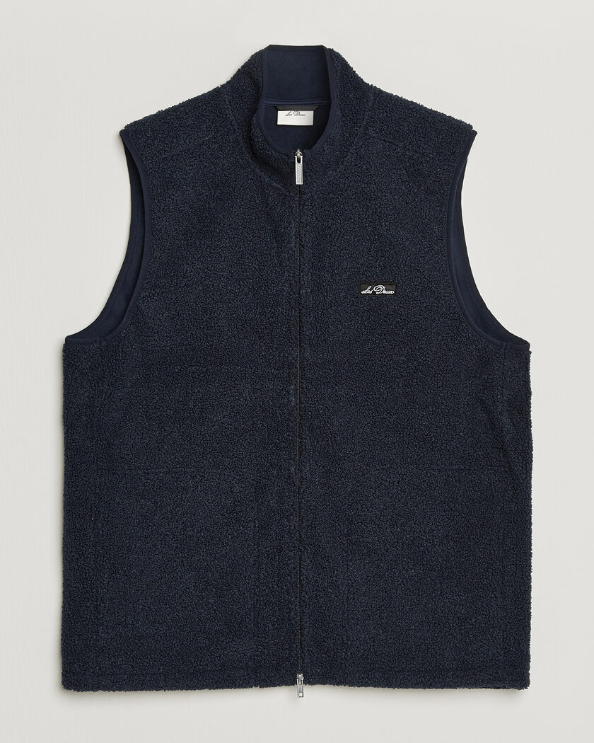 LES DEUX Patch Teddy Vest Dark Navy – Blau