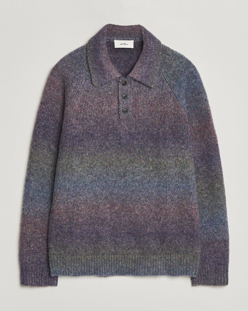 LES DEUX Gradient Knitted Polo Spiced Plum – Mehrfarbig