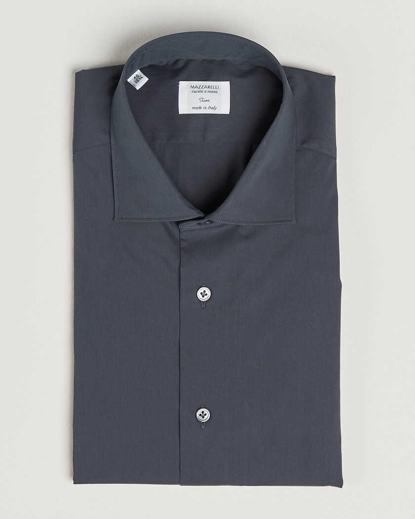 Mazzarelli Soft Cotton Popeline Shirt Grey – Grau