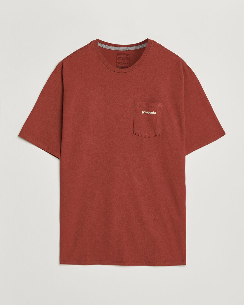 Patagonia Boardshort Logo Pocket Responsibili T-Shirt Rusty Red – Rot