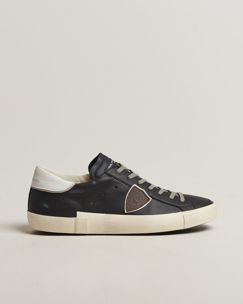 Philippe Model PRSX Low Top Suede Sneaker Black/White – Schwarz