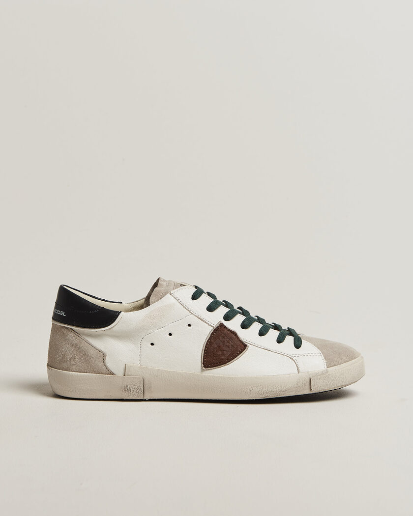 Philippe Model PRSX Low Top Suede Sneaker White/Black – Weiß
