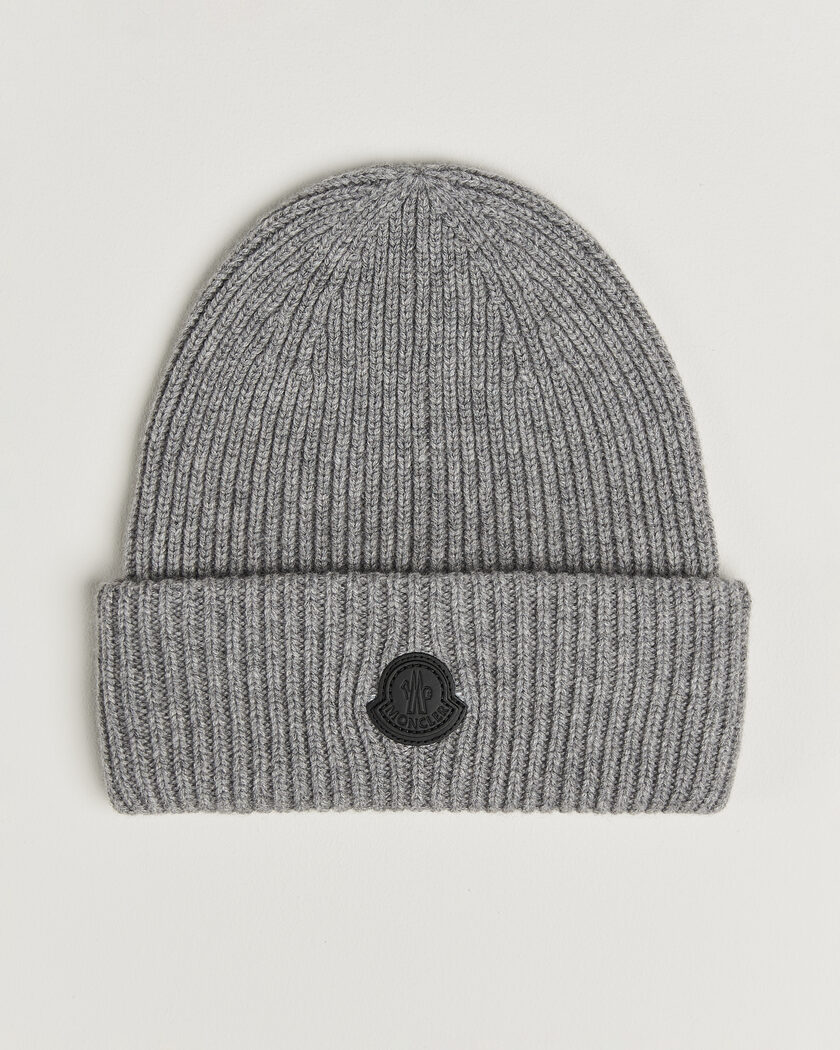 Moncler Rib Cashmere Beanie Grey – Grau
