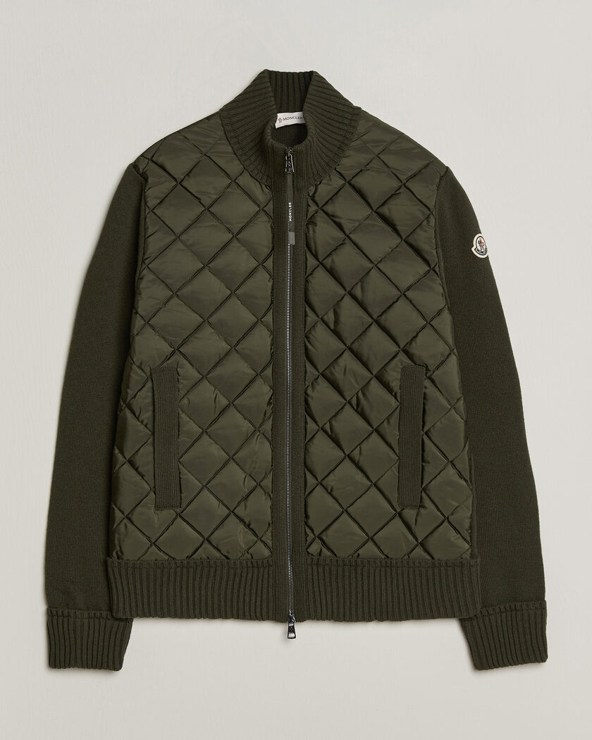 Moncler Quilted Hybrid Jacket Dark Green – Grün