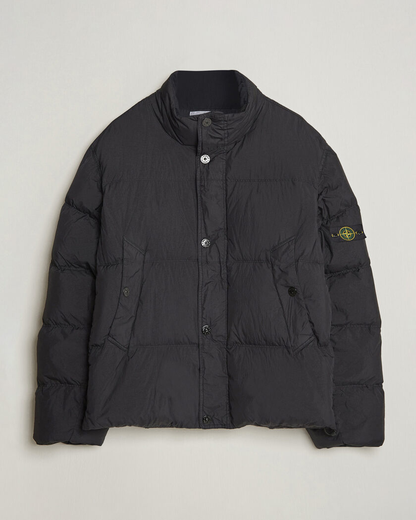 Stone Island Crinkle Reps Padded Down Jacket Black – Schwarz