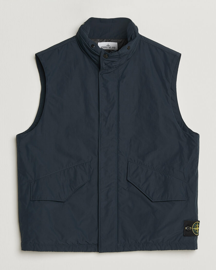 Stone Island Micro Twill Padded Vest Navy Blue – Blau