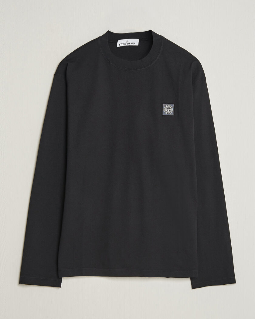 Stone Island Organic Cotton Jersey Long Sleeve T-Shirt Black – Schwarz