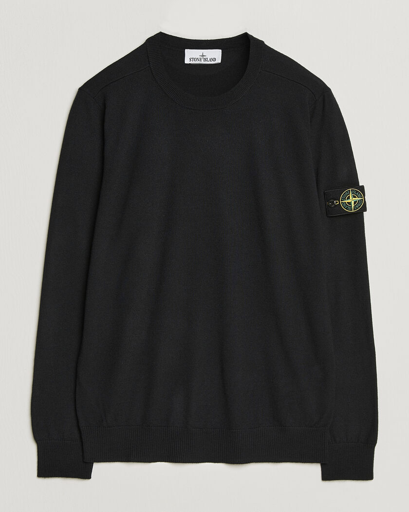 Stone Island Light Pure Wool Crew Neck Black – Schwarz