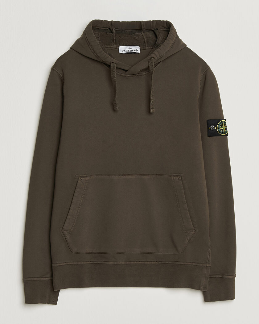 Stone Island Garment Dyed Fleece Hood Coal Grey – Grau