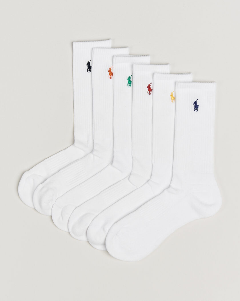 Polo Ralph Lauren 6-Pack Performance Crew Socks White – Weiß