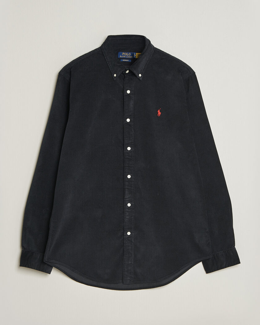 Polo Ralph Lauren Custom Fit BD Corduroy Shirt Polo Black – Schwarz