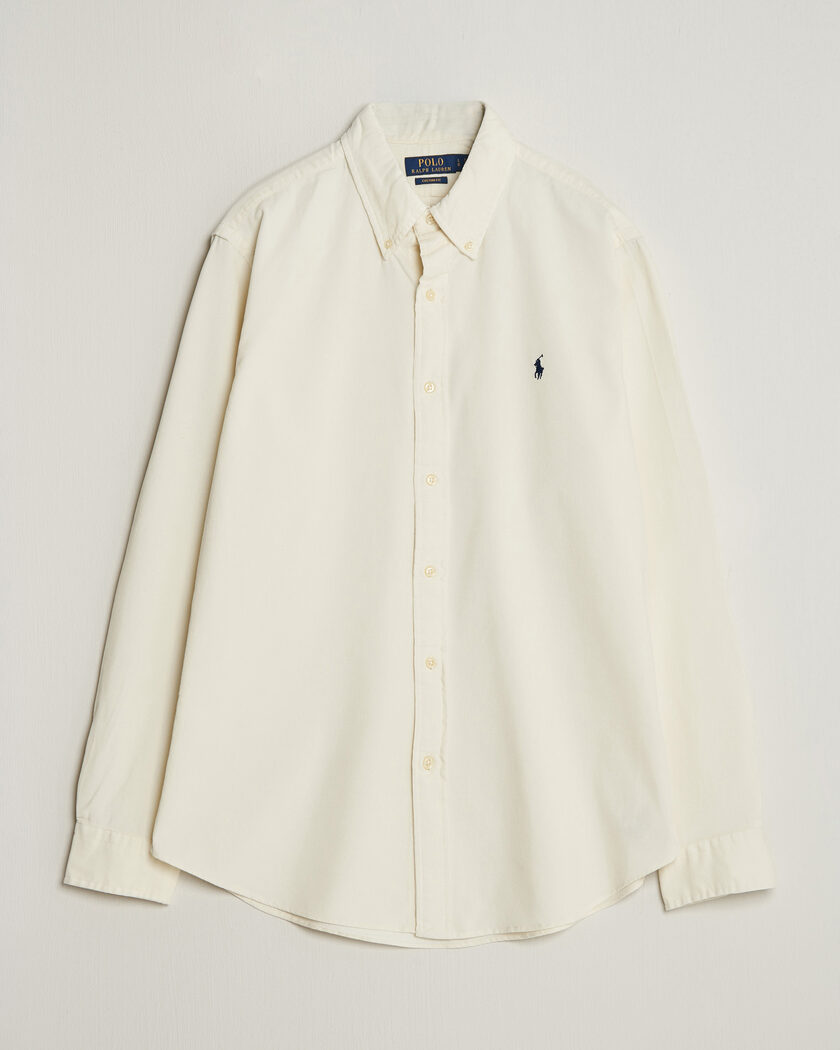 Polo Ralph Lauren Custom Fit BD Corduroy Shirt Clubhouse Cream – Weiß