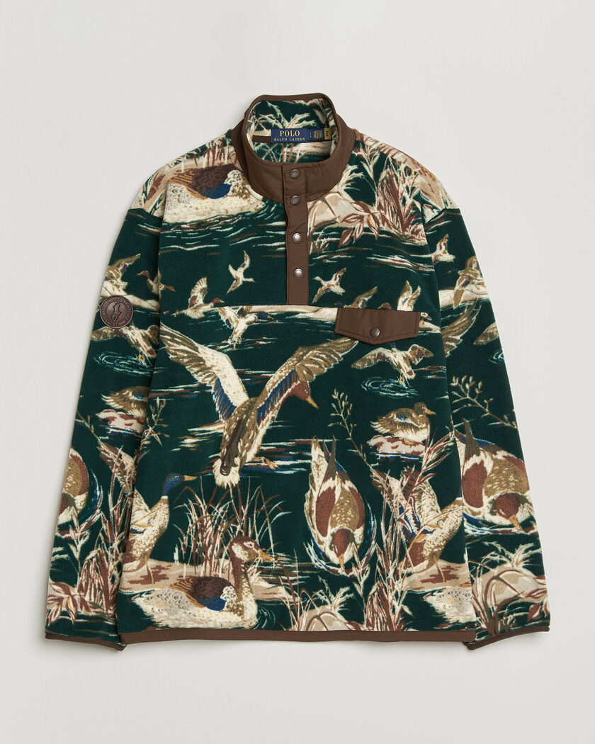 Polo Ralph Lauren Printed Vintage Fleece Pullover Duck Pond Scenic – Mehrfarbig