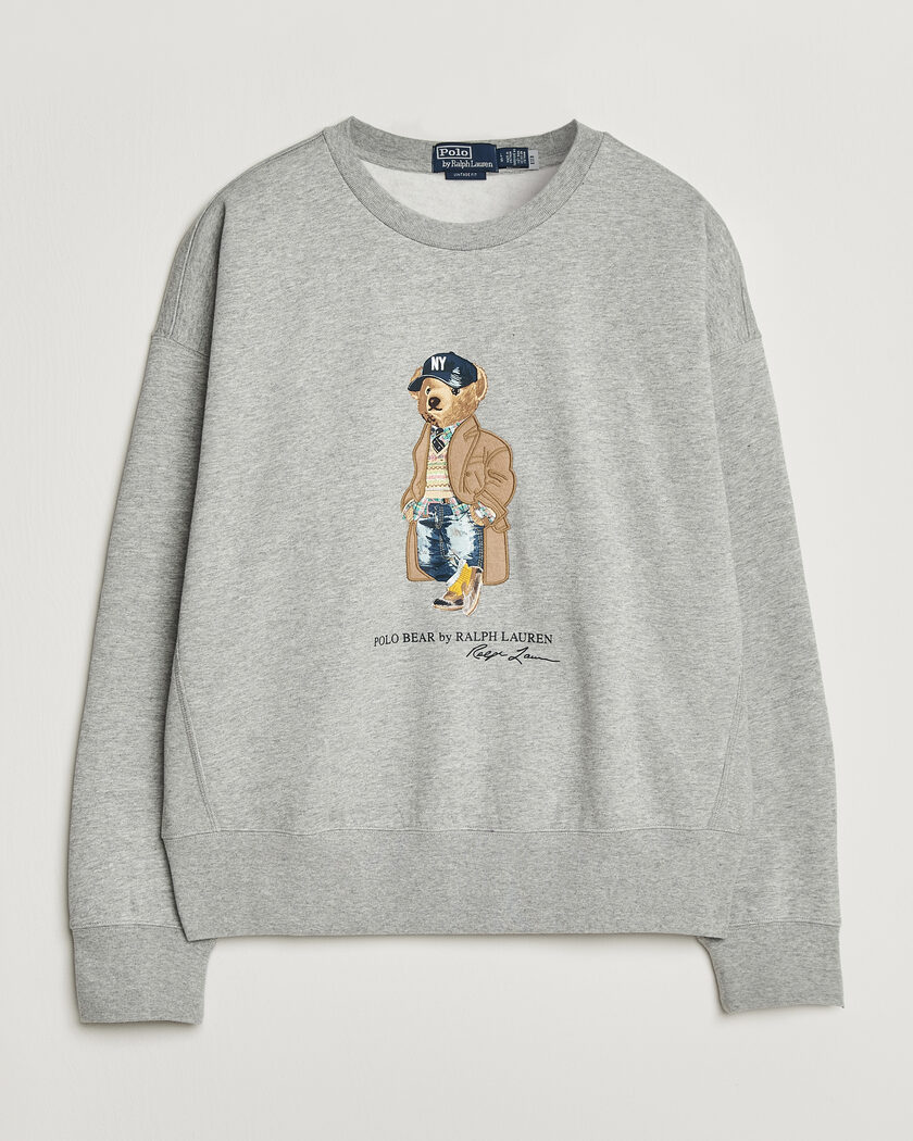Polo Ralph Lauren Athletic Fleece Bear Sweatshirt Andover Heather – Grau