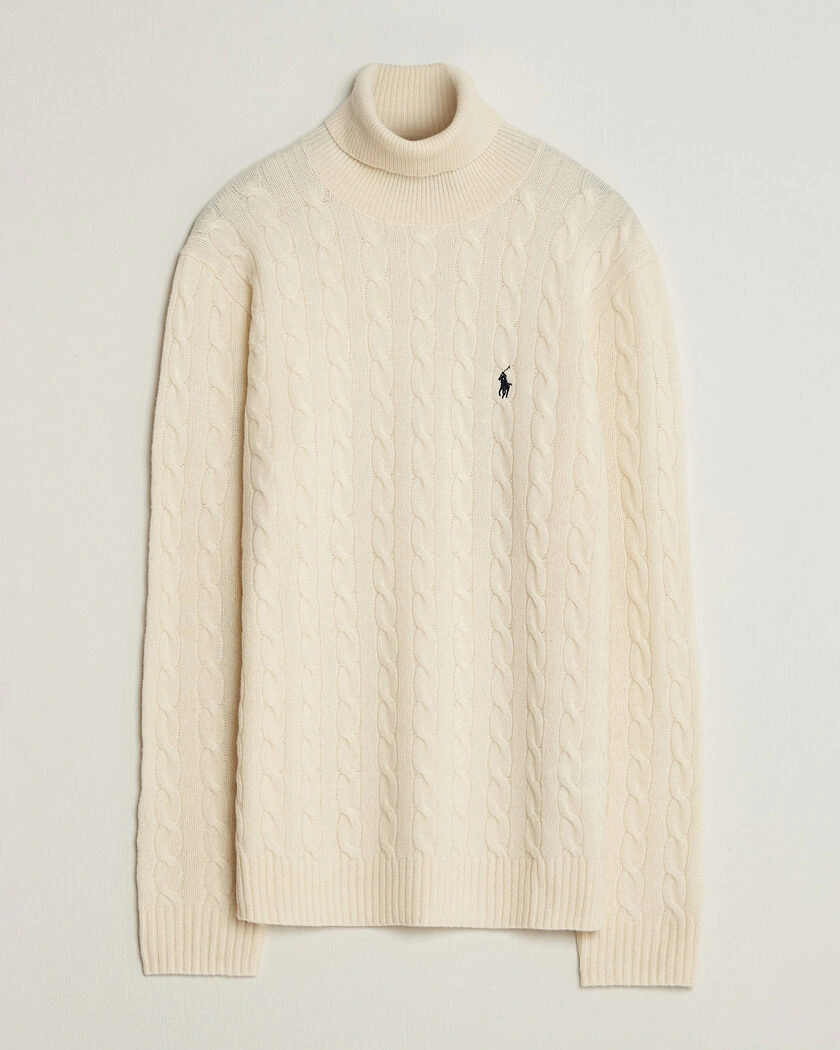 Polo Ralph Lauren Wool/Cashmere Rollneck Andover Cream – Weiß
