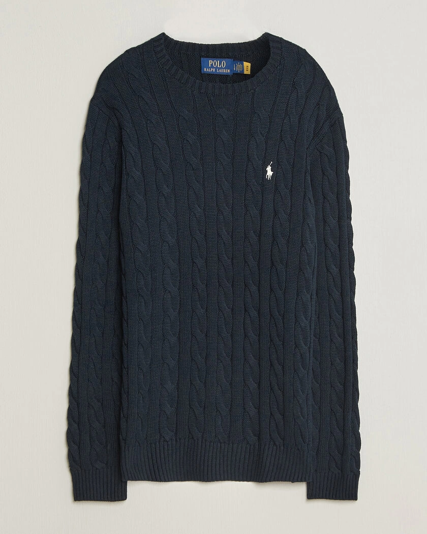 Polo Ralph Lauren Cotton Cable Pullover  Hunter Navy – Blau