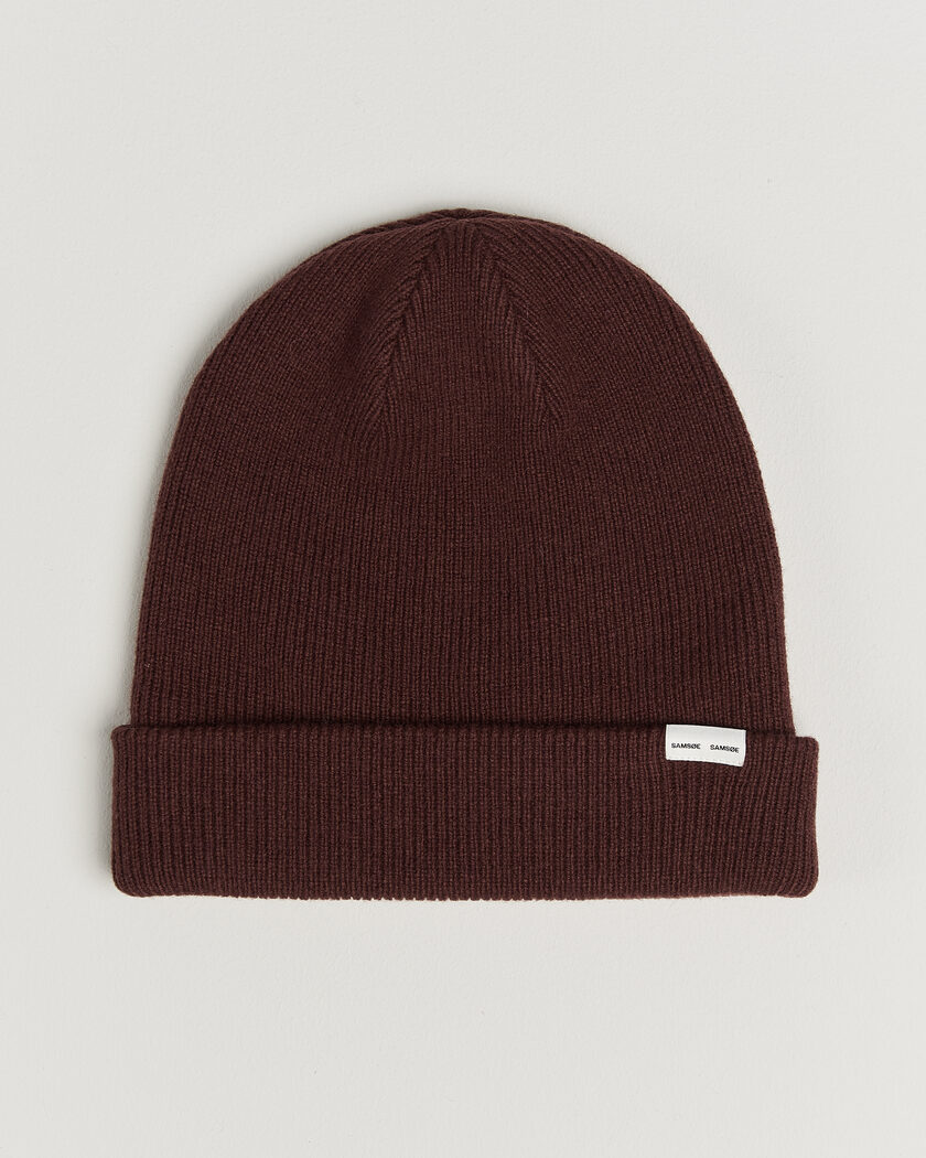 Samsøe Samsøe The Wool Beanie Bitter Chocolate – Rot